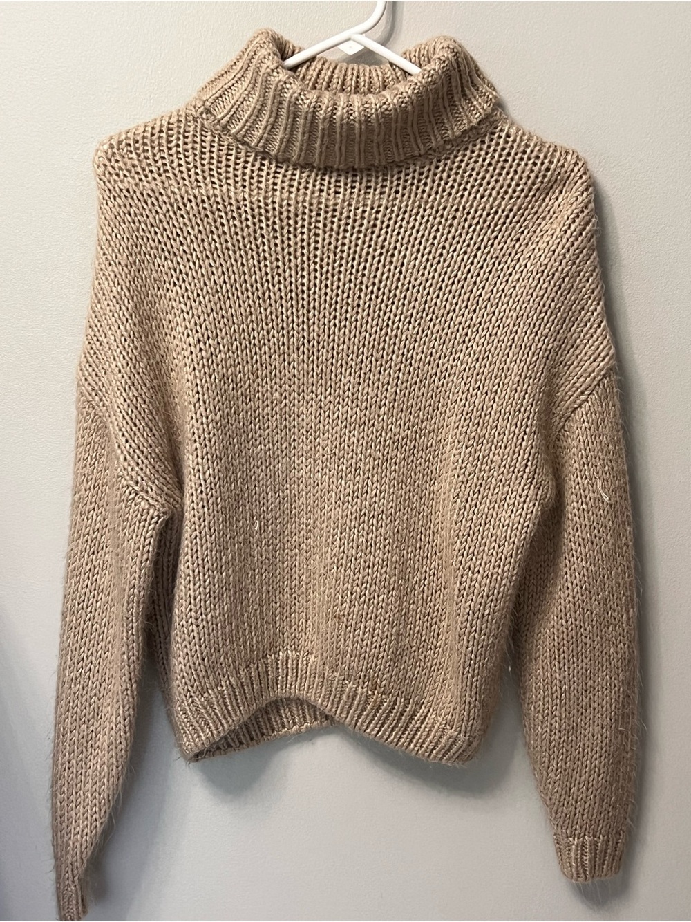 H&M Divided Beige Turtleneck Chunky Knit Sweater